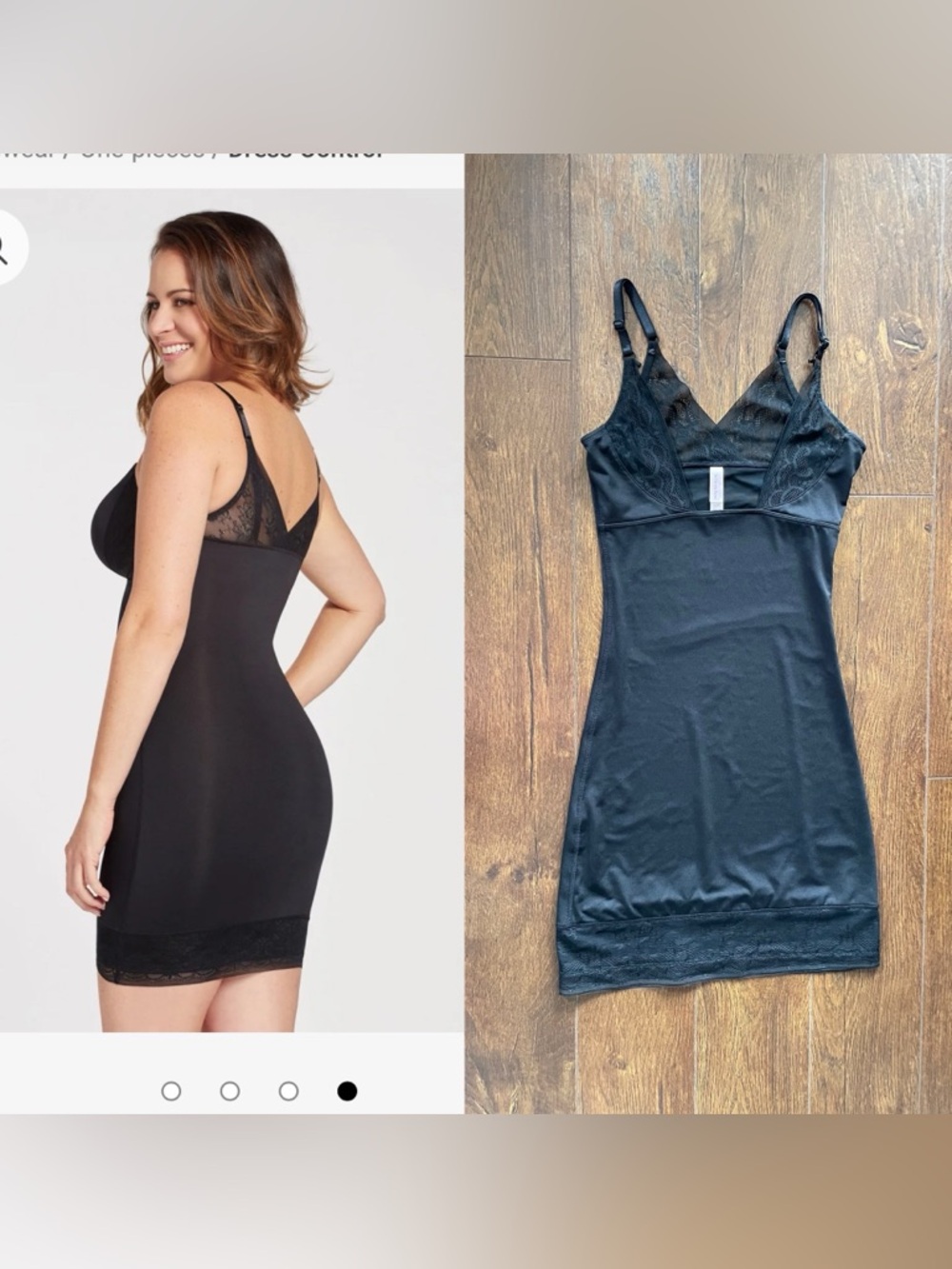 New La Vie En Rose Shapewear Slip Dress. Lace Trim. Small